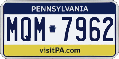 PA license plate MQM7962