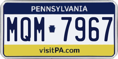 PA license plate MQM7967