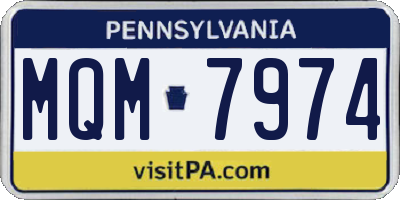 PA license plate MQM7974