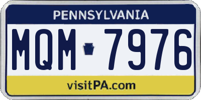 PA license plate MQM7976