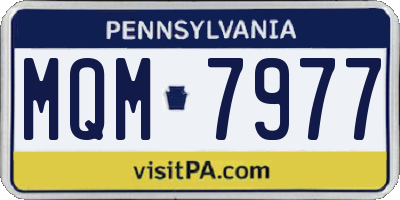 PA license plate MQM7977
