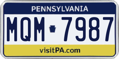 PA license plate MQM7987