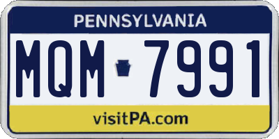 PA license plate MQM7991