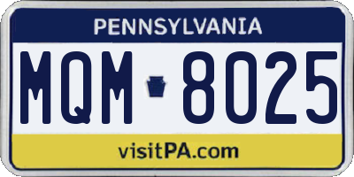 PA license plate MQM8025