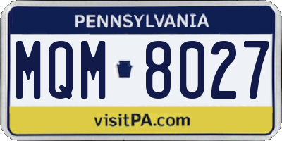 PA license plate MQM8027