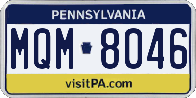 PA license plate MQM8046