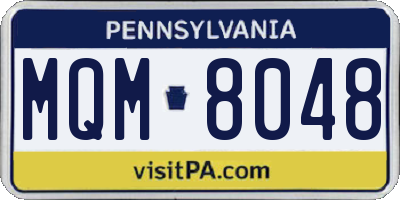 PA license plate MQM8048