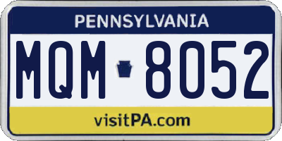 PA license plate MQM8052