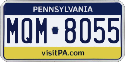 PA license plate MQM8055
