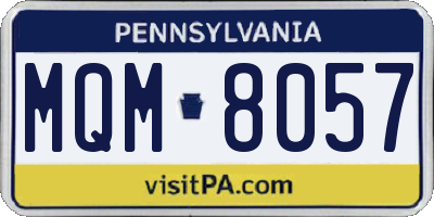 PA license plate MQM8057