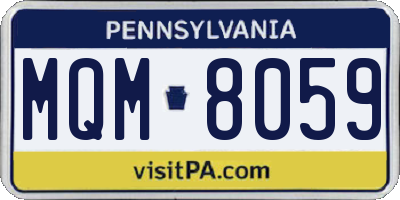 PA license plate MQM8059