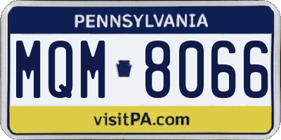 PA license plate MQM8066