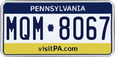 PA license plate MQM8067