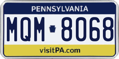 PA license plate MQM8068