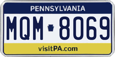 PA license plate MQM8069
