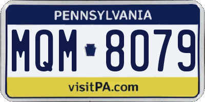 PA license plate MQM8079