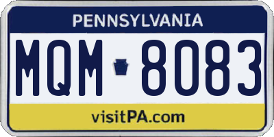 PA license plate MQM8083