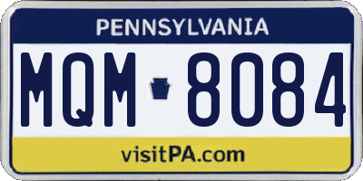 PA license plate MQM8084