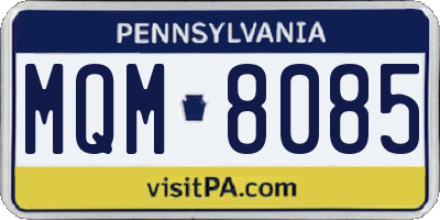 PA license plate MQM8085