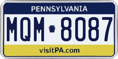 PA license plate MQM8087