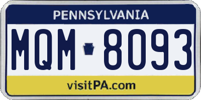 PA license plate MQM8093