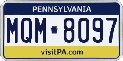 PA license plate MQM8097
