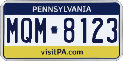 PA license plate MQM8123