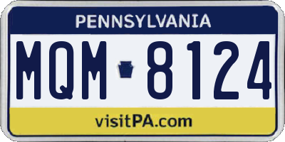 PA license plate MQM8124
