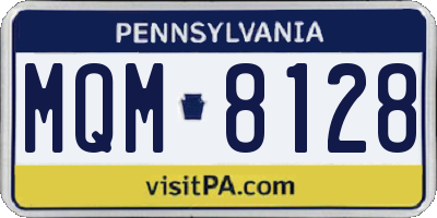 PA license plate MQM8128