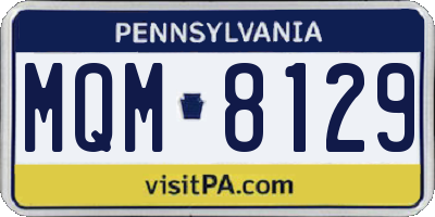 PA license plate MQM8129