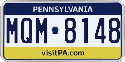PA license plate MQM8148