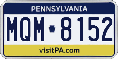 PA license plate MQM8152