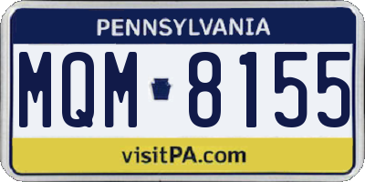 PA license plate MQM8155