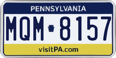 PA license plate MQM8157