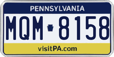 PA license plate MQM8158