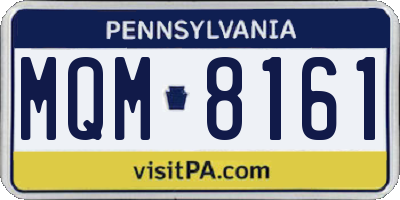 PA license plate MQM8161