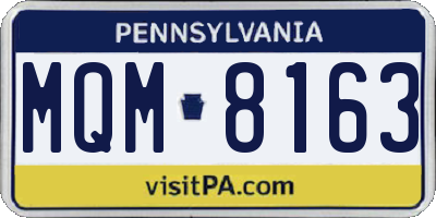 PA license plate MQM8163