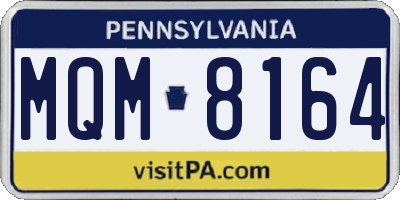 PA license plate MQM8164