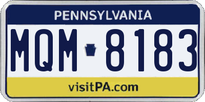 PA license plate MQM8183