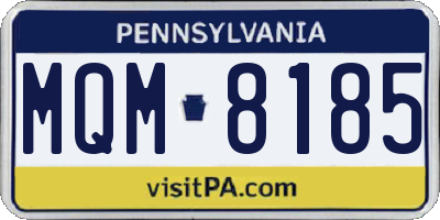 PA license plate MQM8185