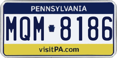 PA license plate MQM8186