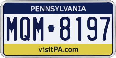 PA license plate MQM8197