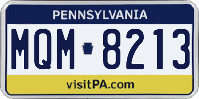 PA license plate MQM8213