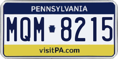PA license plate MQM8215