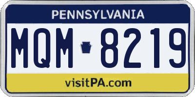 PA license plate MQM8219