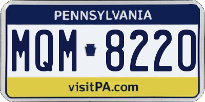 PA license plate MQM8220