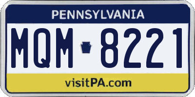 PA license plate MQM8221