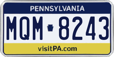 PA license plate MQM8243