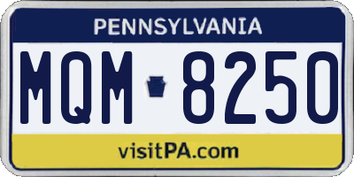 PA license plate MQM8250