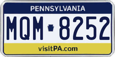 PA license plate MQM8252